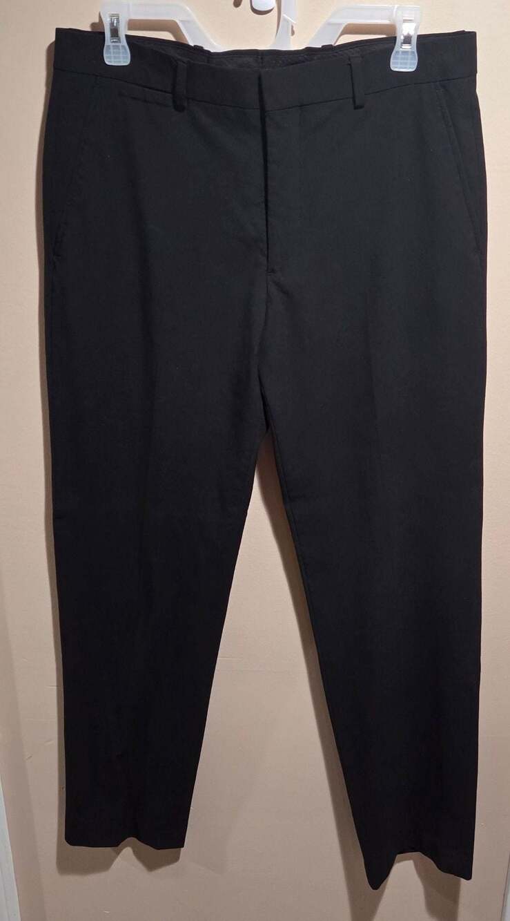 JF J.Ferrar Men's Slim Fit Black Dress Pants 32x32